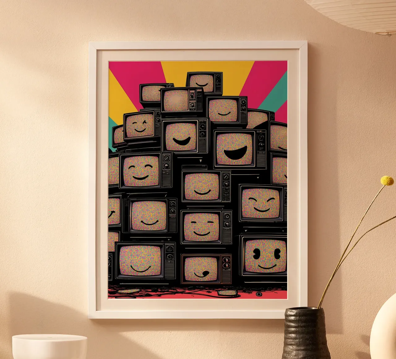 Stack Of Old Tv's - Pop Art poster by ColorCrash Gallery