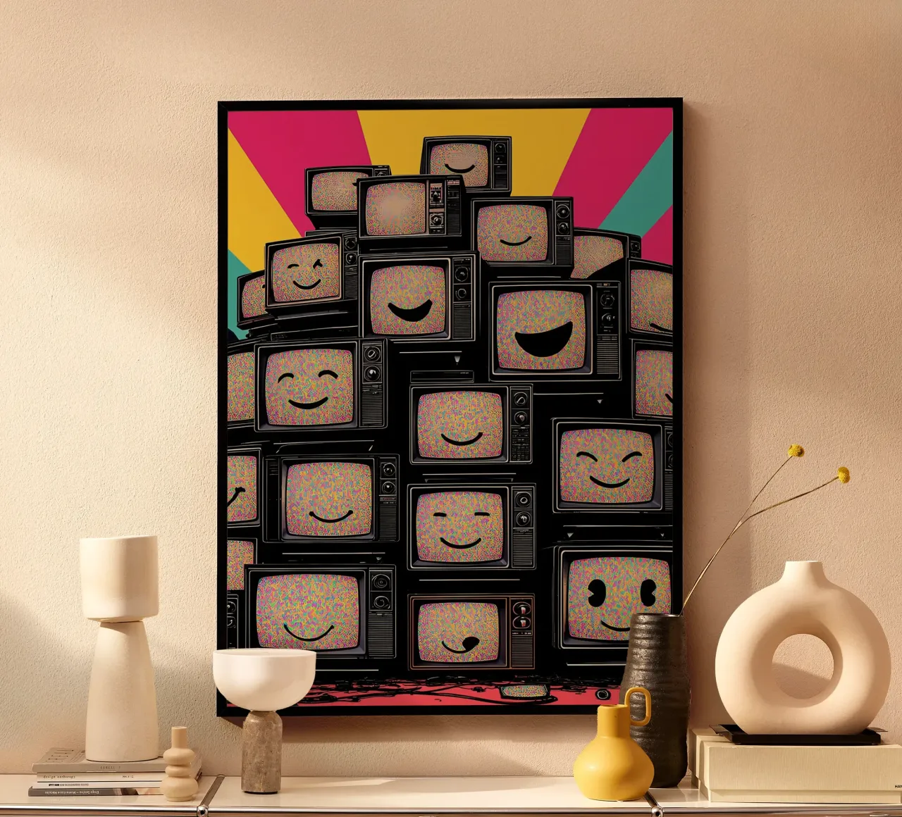 Stack Of Old Tv's - Pop Art poster by ColorCrash Gallery