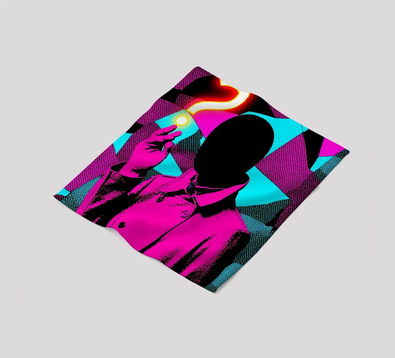 Senza volto - Pop Art coperta in pile da ColorCrash Gallery