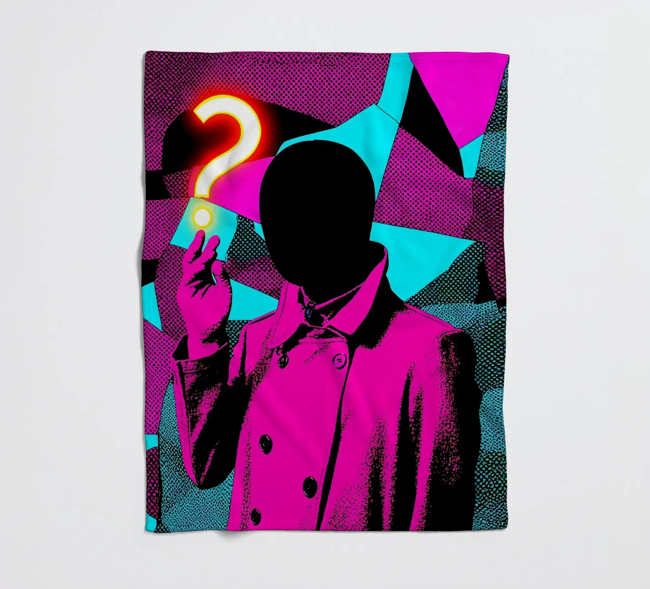 Senza volto - Pop Art coperta in pile da ColorCrash Gallery
