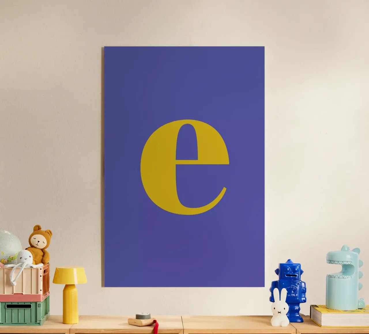 Blue Letter E acryl van Studio One