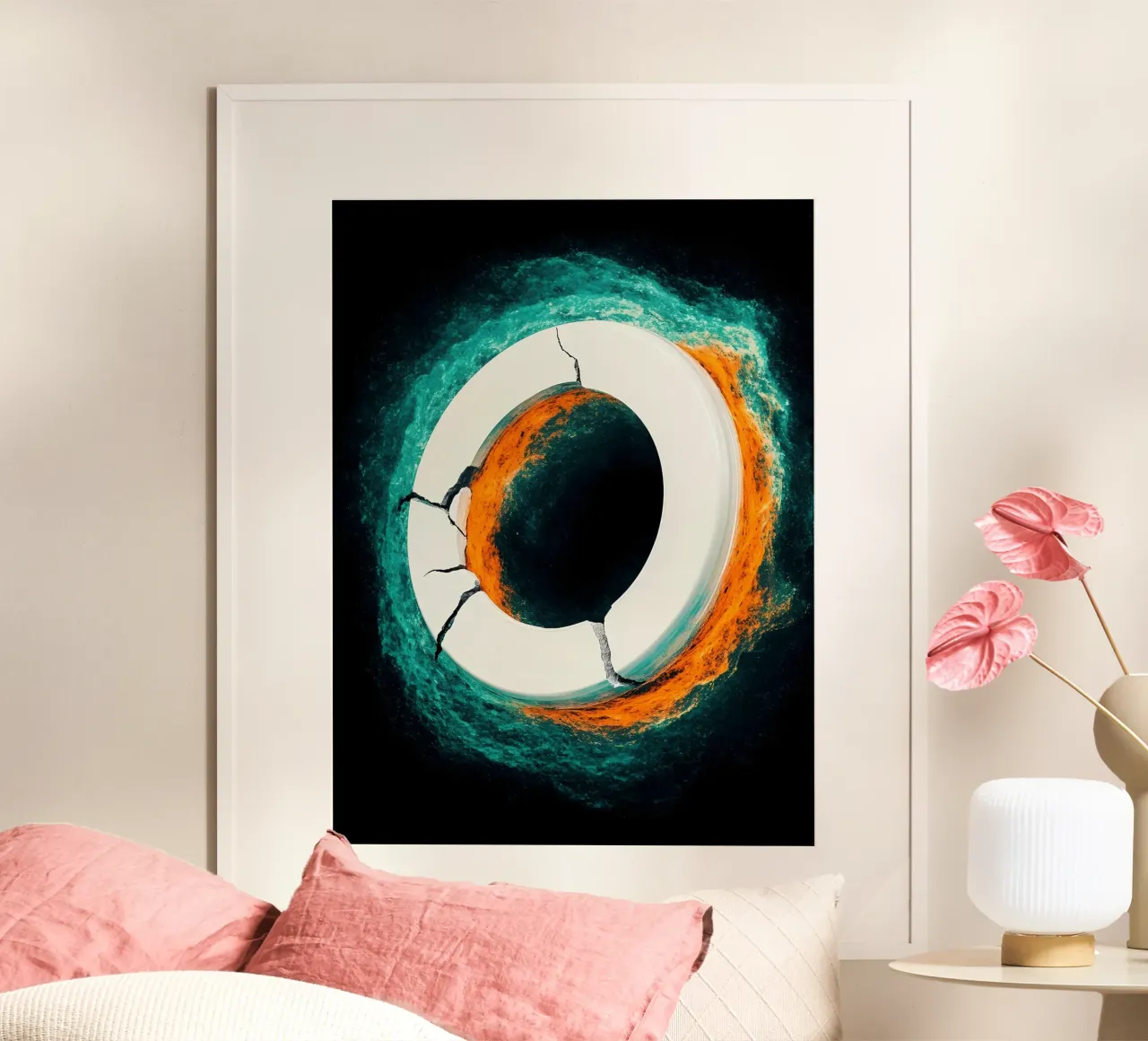 Anello incrinato - Pop Art poster con telaio in alluminio da ColorCrash Gallery
