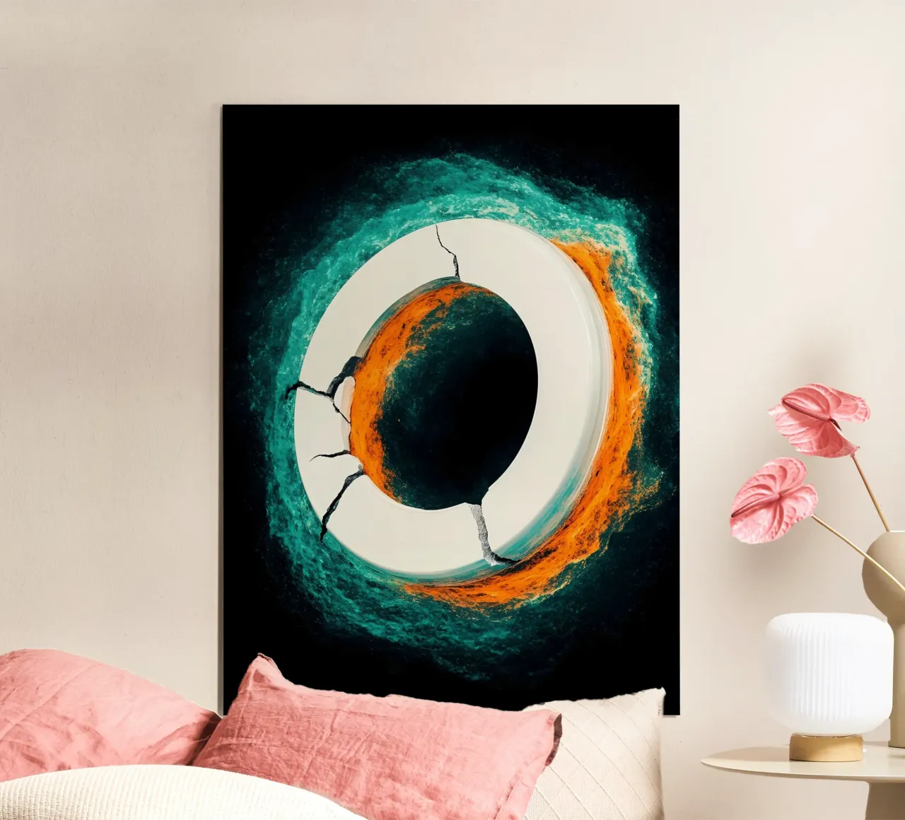 Anello incrinato - Pop Art poster con telaio in alluminio da ColorCrash Gallery