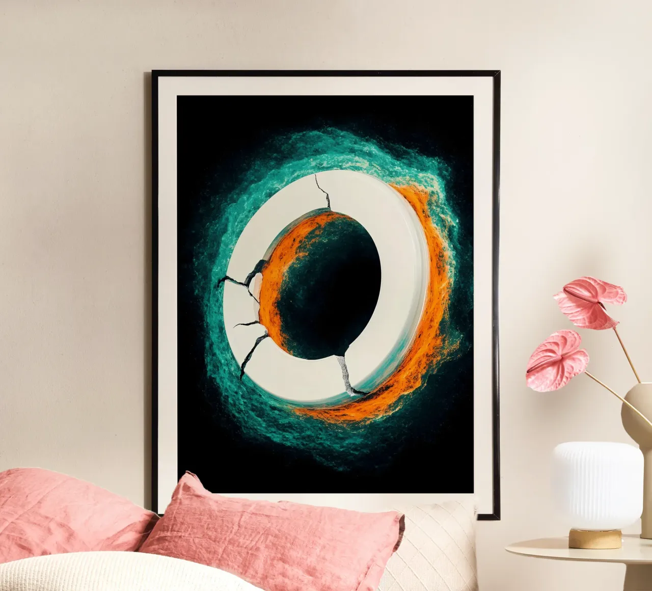 Anello incrinato - Pop Art poster con telaio in alluminio da ColorCrash Gallery