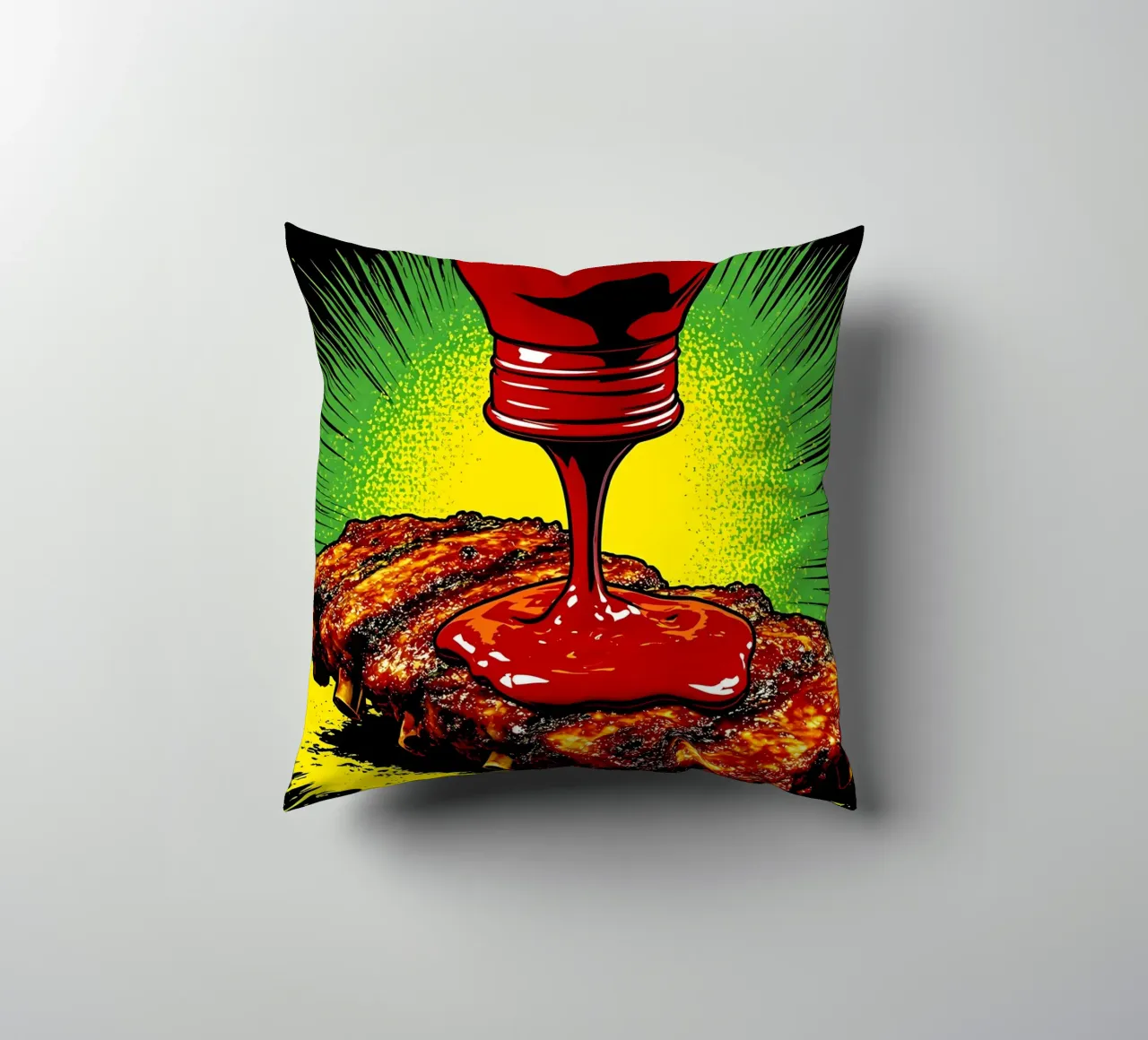 Barbecue - Pop Art cuscino da ColorCrash Gallery