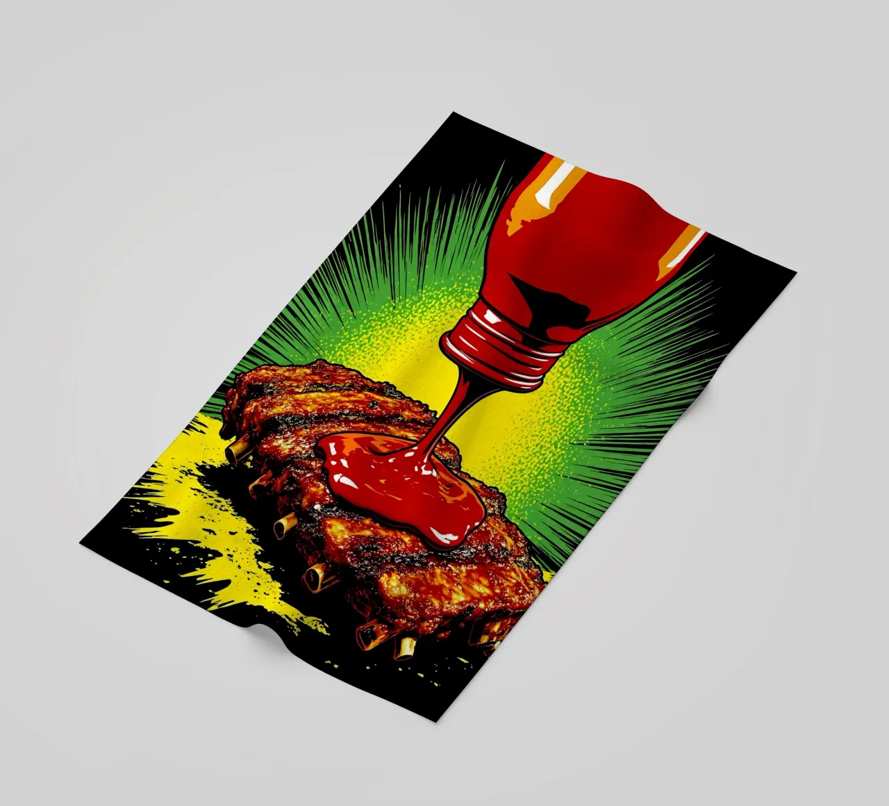 Barbecue - Pop Art telo mare da ColorCrash Gallery