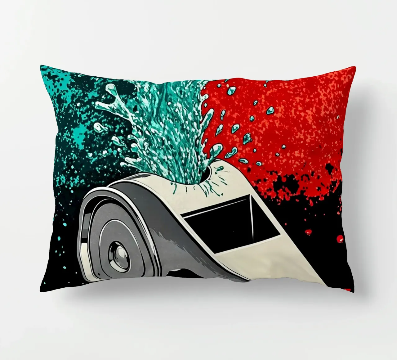 Schizzi di fischietto - Pop Art cuscino da ColorCrash Gallery