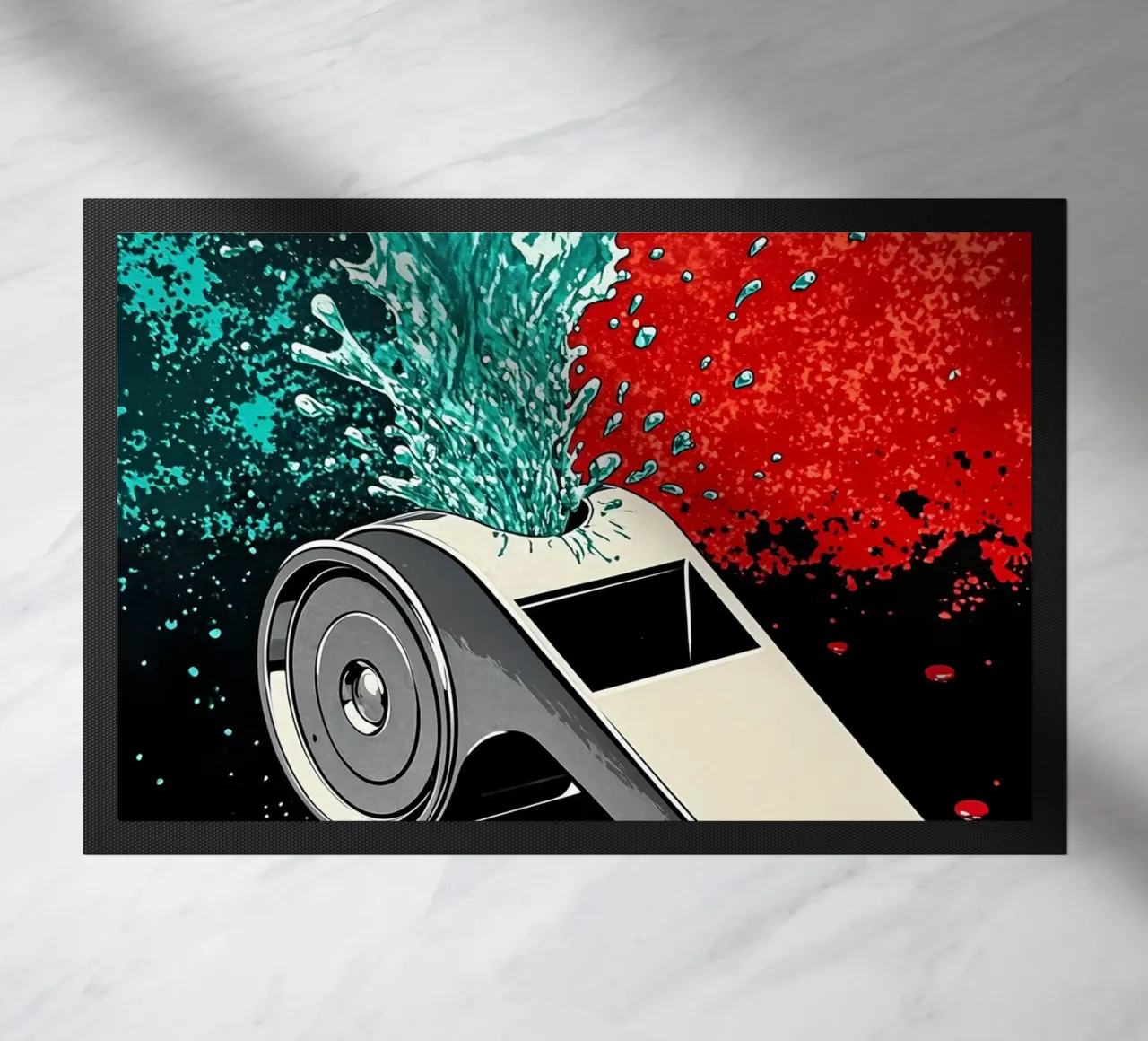 Whistle Splash - Pop Art doormat by ColorCrash Gallery