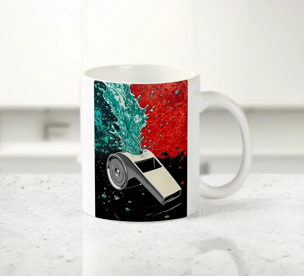 Schizzi di fischietto - Pop Art tazza in ceramica da ColorCrash Gallery