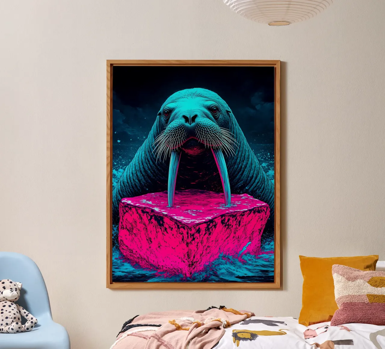 Tricheco - Pop Art alluminio dibond da ColorCrash Gallery