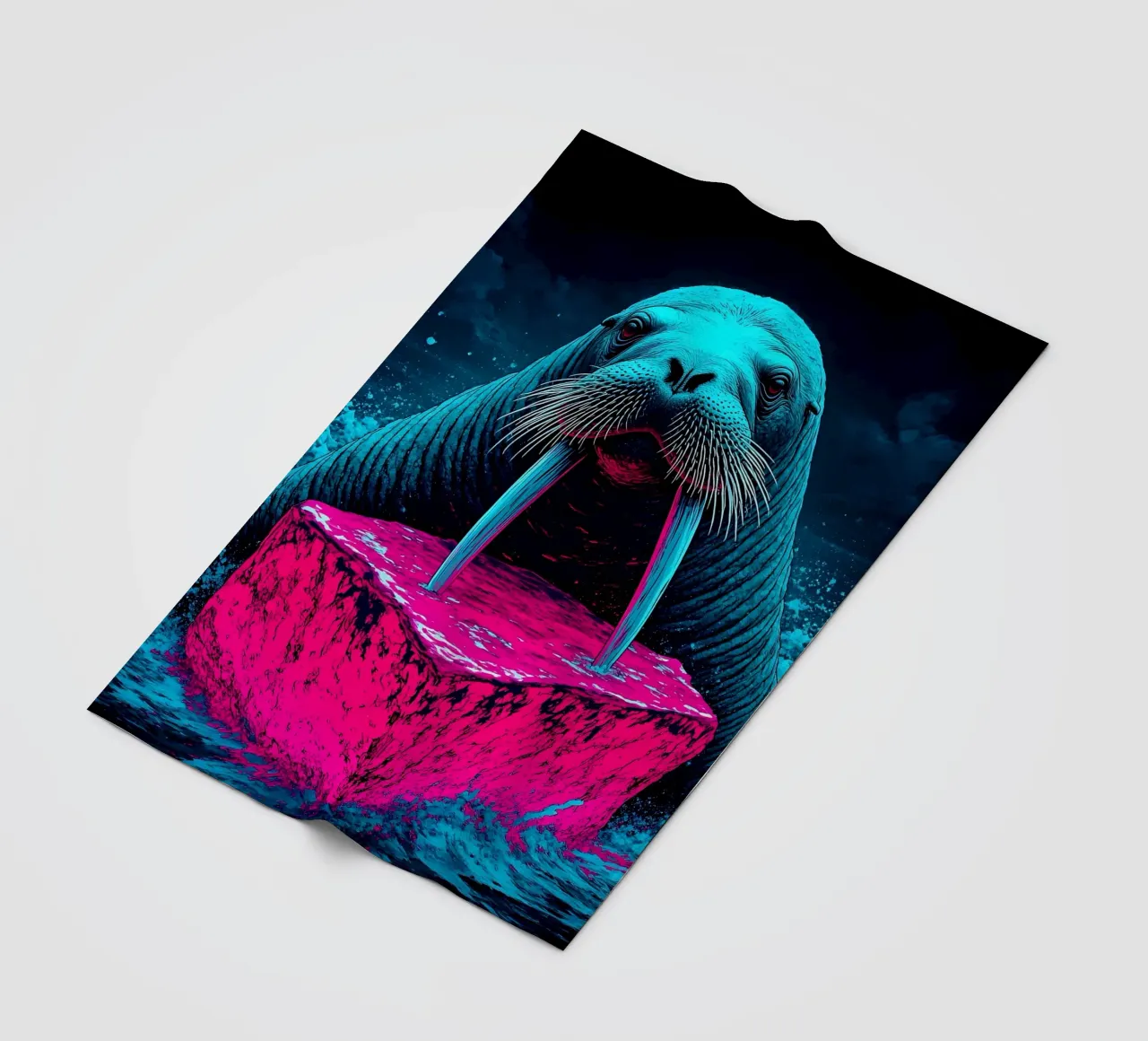 Tricheco - Pop Art coperta in pile da ColorCrash Gallery