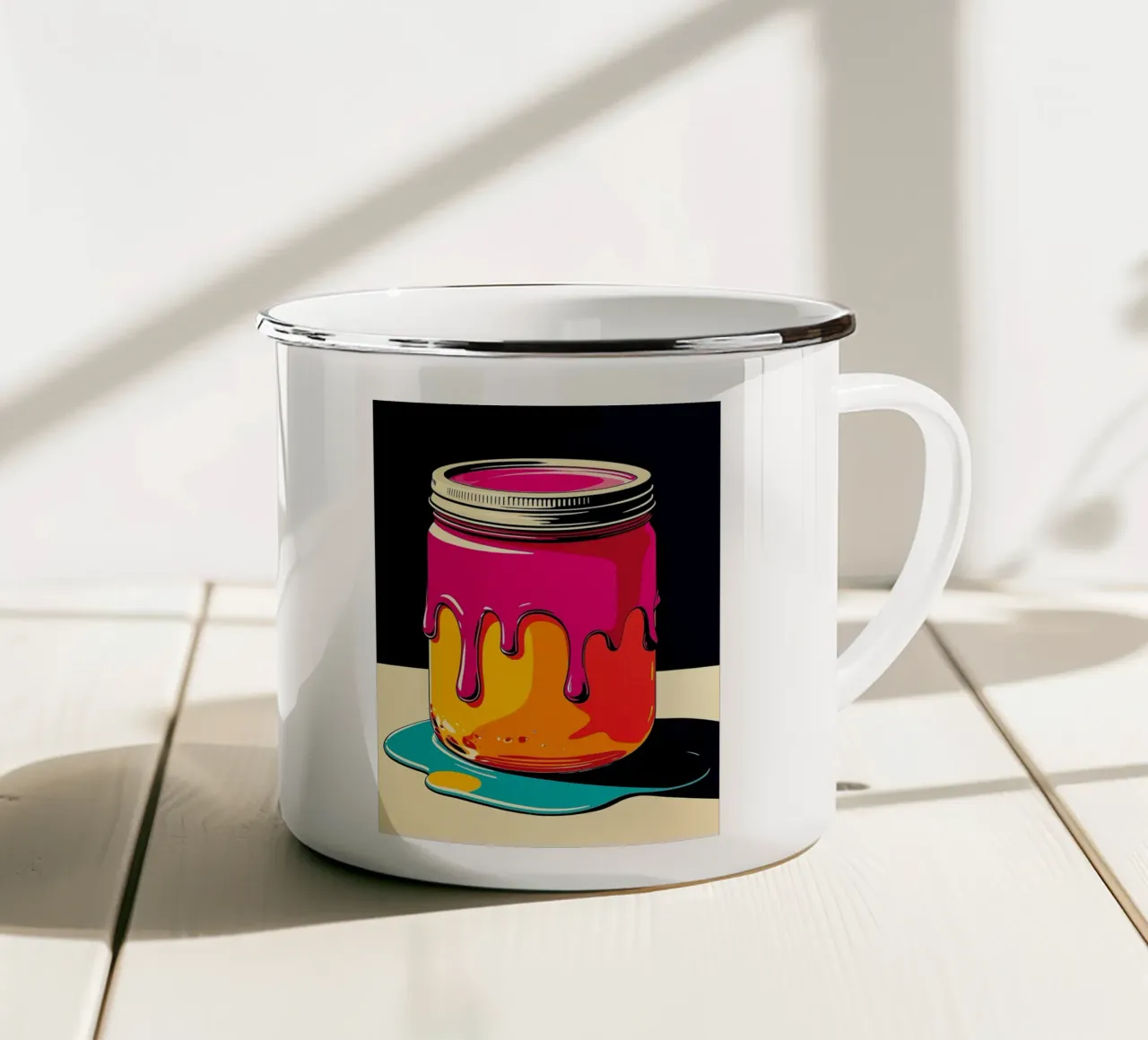 Vaso di vetro - Pop Art tazza in smalto da ColorCrash Gallery