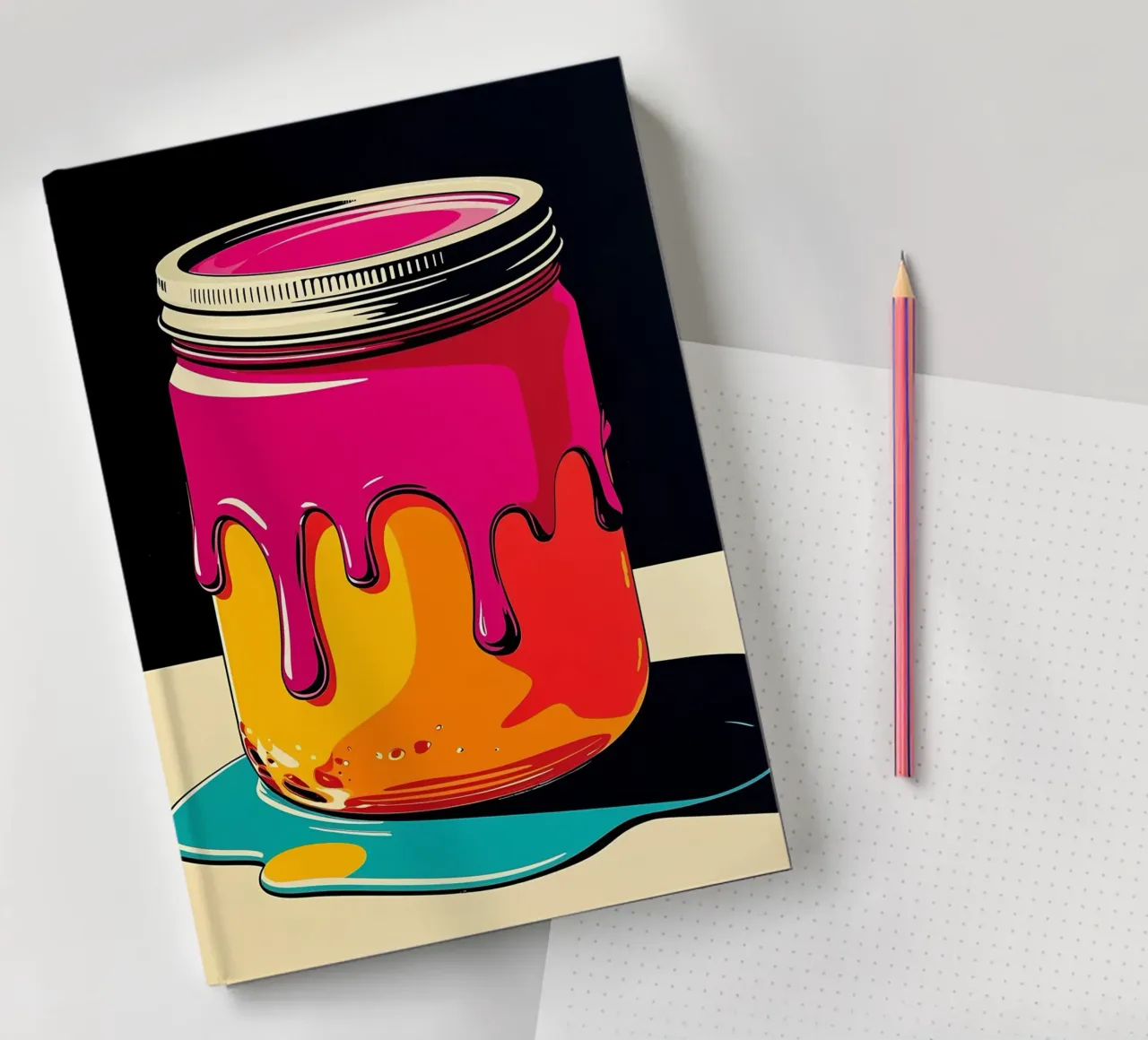 Mason Jar - Pop Art notebook by ColorCrash Gallery