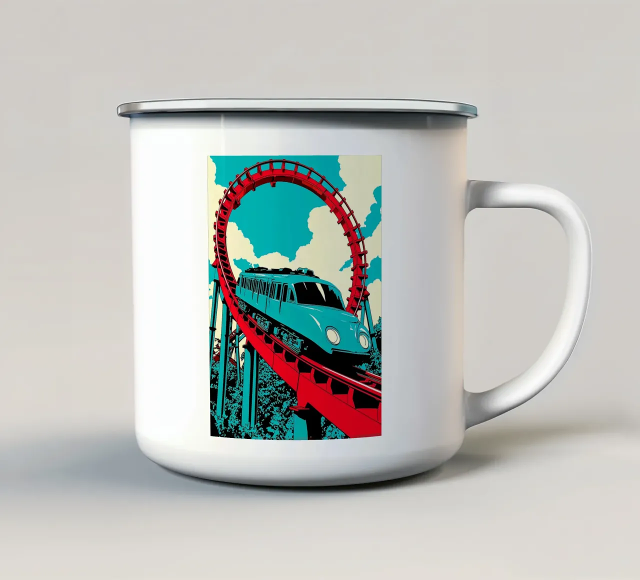 Montagne russe - Pop Art tazza in smalto da ColorCrash Gallery