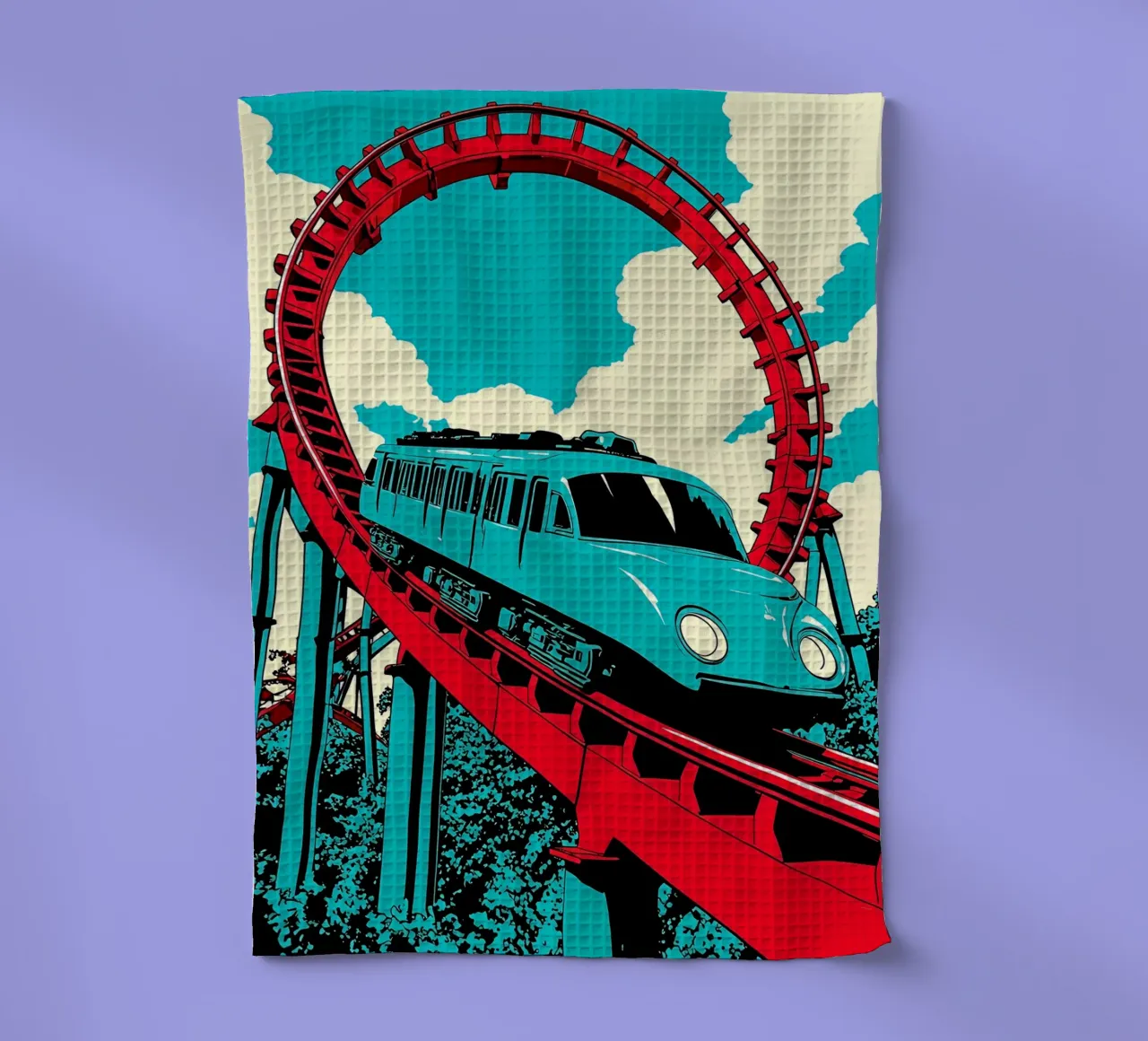 Roller Coaster- Pop Art tea towel by ColorCrash Gallery