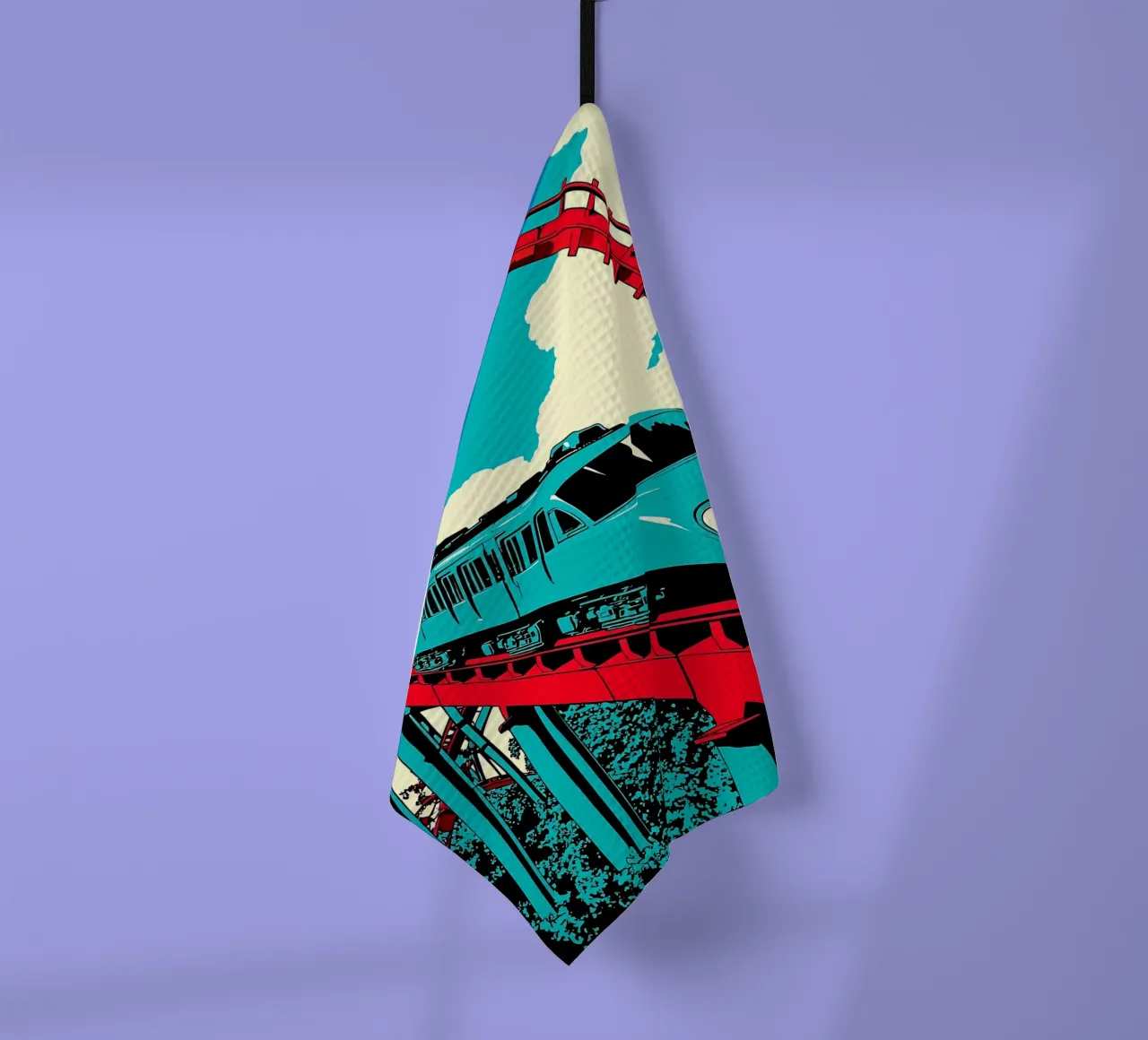 Roller Coaster- Pop Art tea towel by ColorCrash Gallery