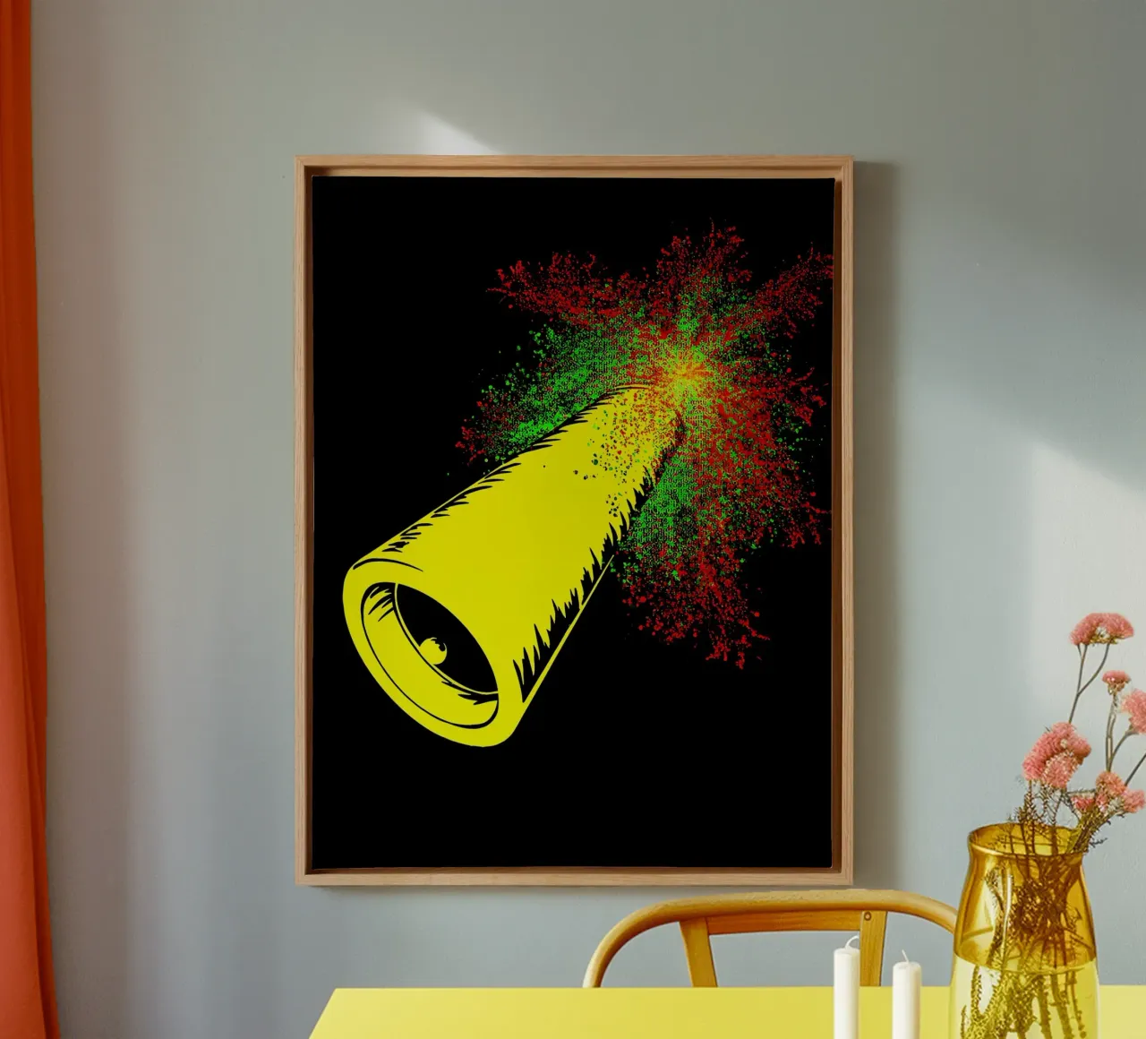 Party Popper - Pop Art tela con Cornice a cassetta da ColorCrash Gallery