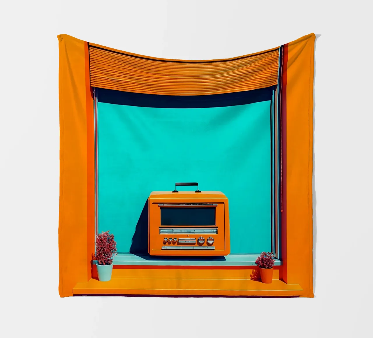 Radio retrò - Pop Art coperta in pile da ColorCrash Gallery