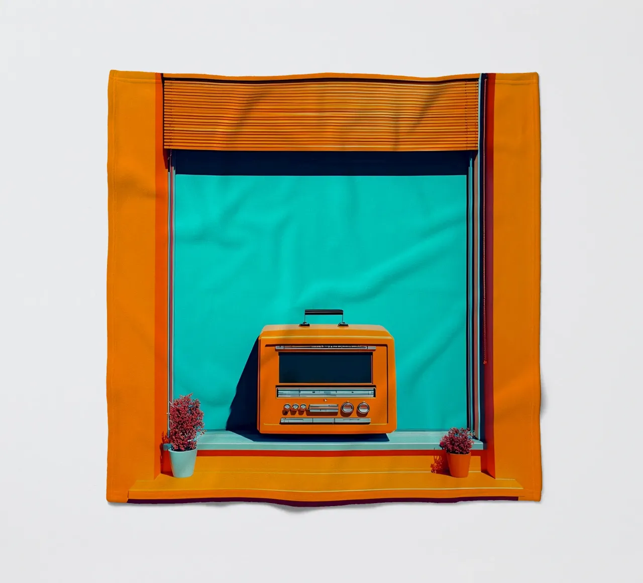 Radio retrò - Pop Art coperta in pile da ColorCrash Gallery