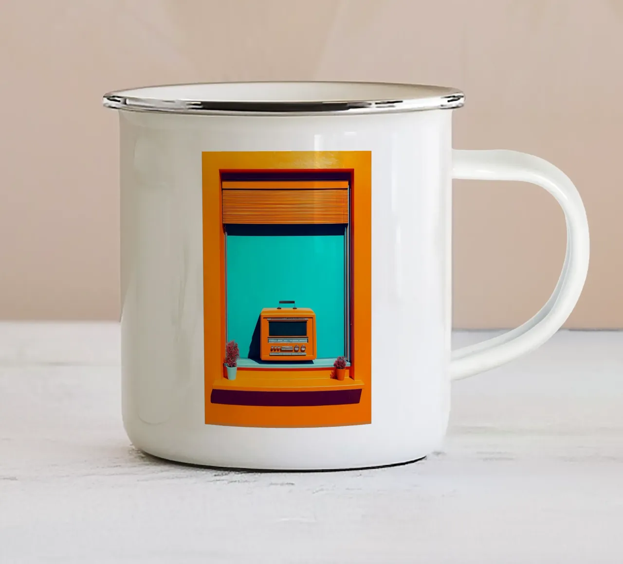 Radio retrò - Pop Art tazza in smalto da ColorCrash Gallery