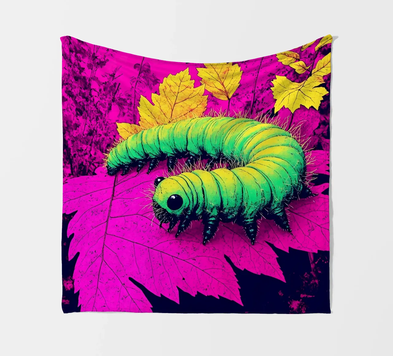 Bruco - Pop Art coperta in pile da ColorCrash Gallery