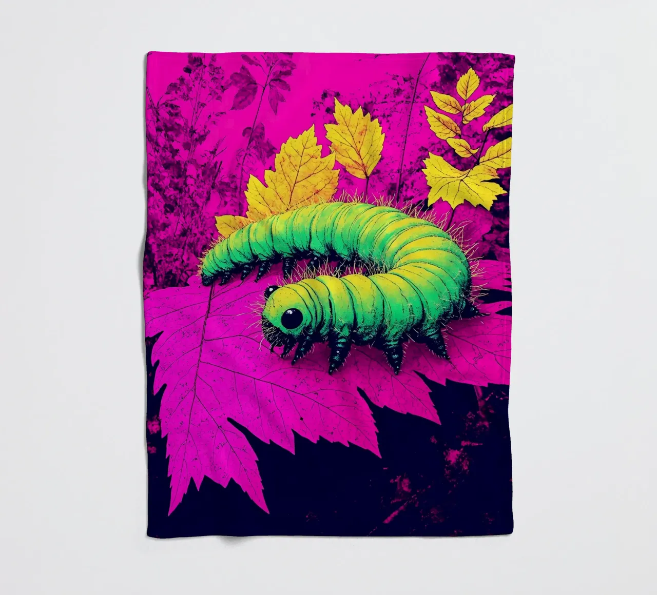 Bruco - Pop Art coperta in pile da ColorCrash Gallery