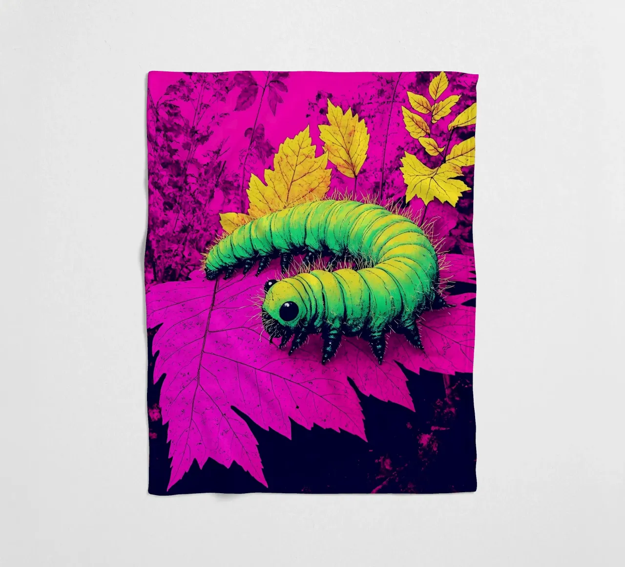 Bruco - Pop Art coperta in pile da ColorCrash Gallery