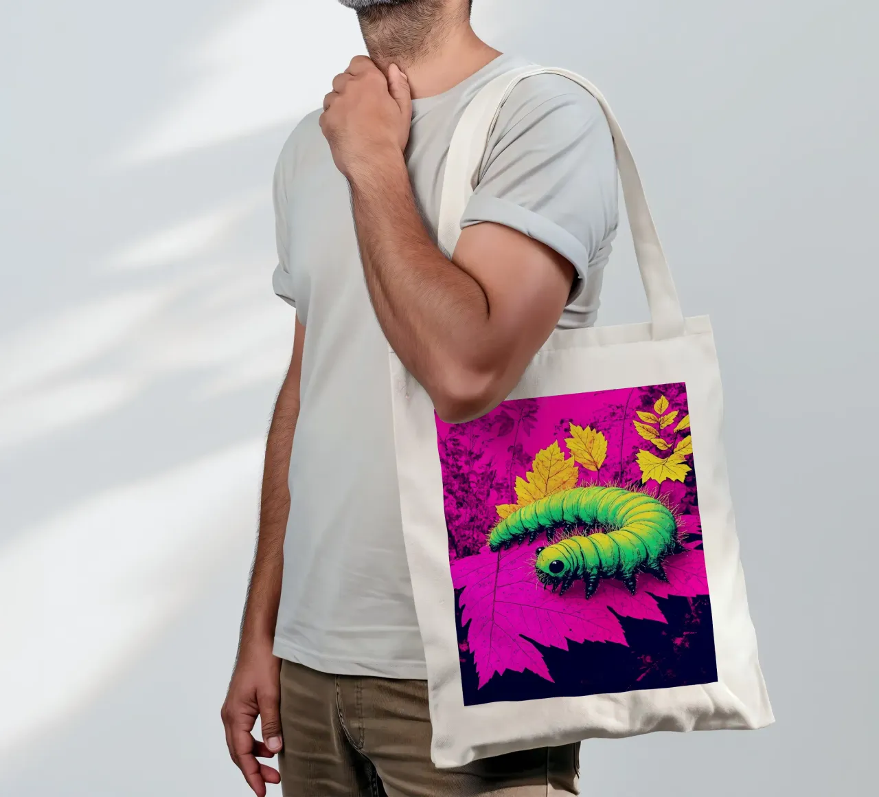 Bruco - Pop Art borsa in juta da ColorCrash Gallery