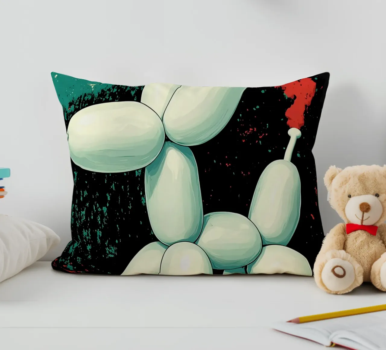 Cane con palloncino - Pop Art cuscino da ColorCrash Gallery