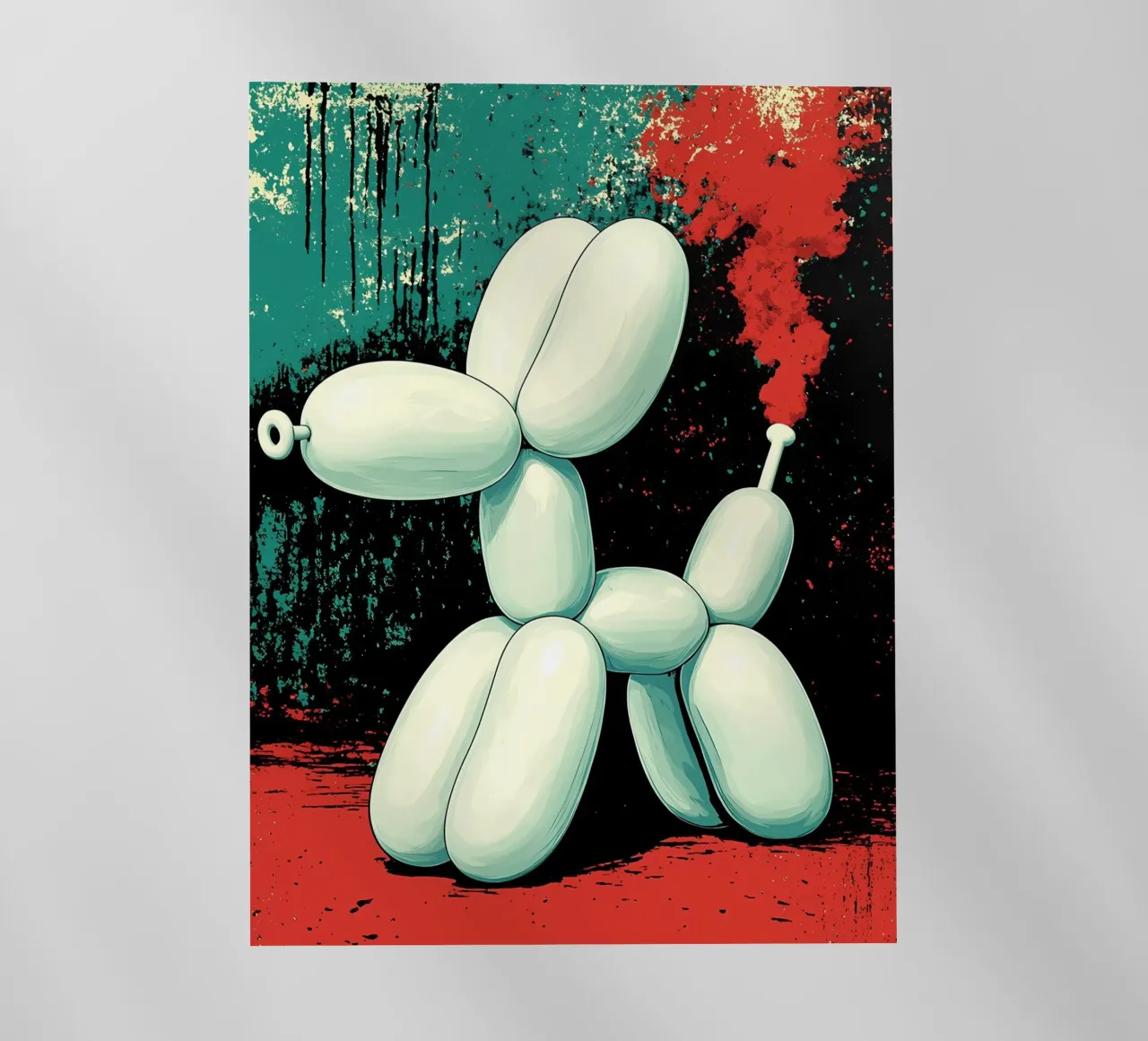 Cane con palloncino - Pop Art pellicola backlit da ColorCrash Gallery