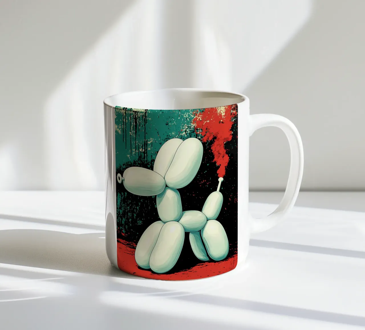 Cane con palloncino - Pop Art tazza in ceramica da ColorCrash Gallery