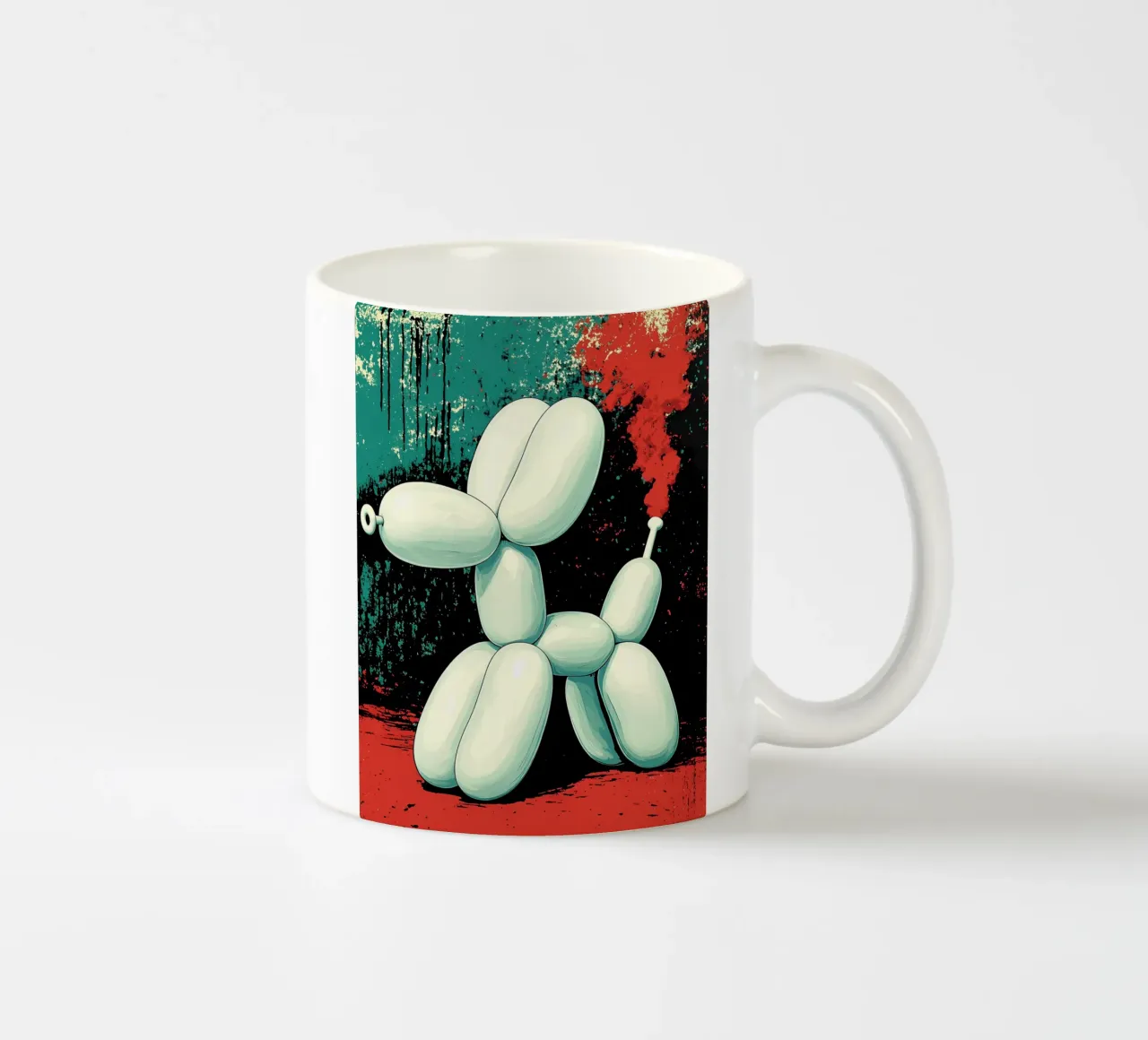 Cane con palloncino - Pop Art tazza in ceramica da ColorCrash Gallery