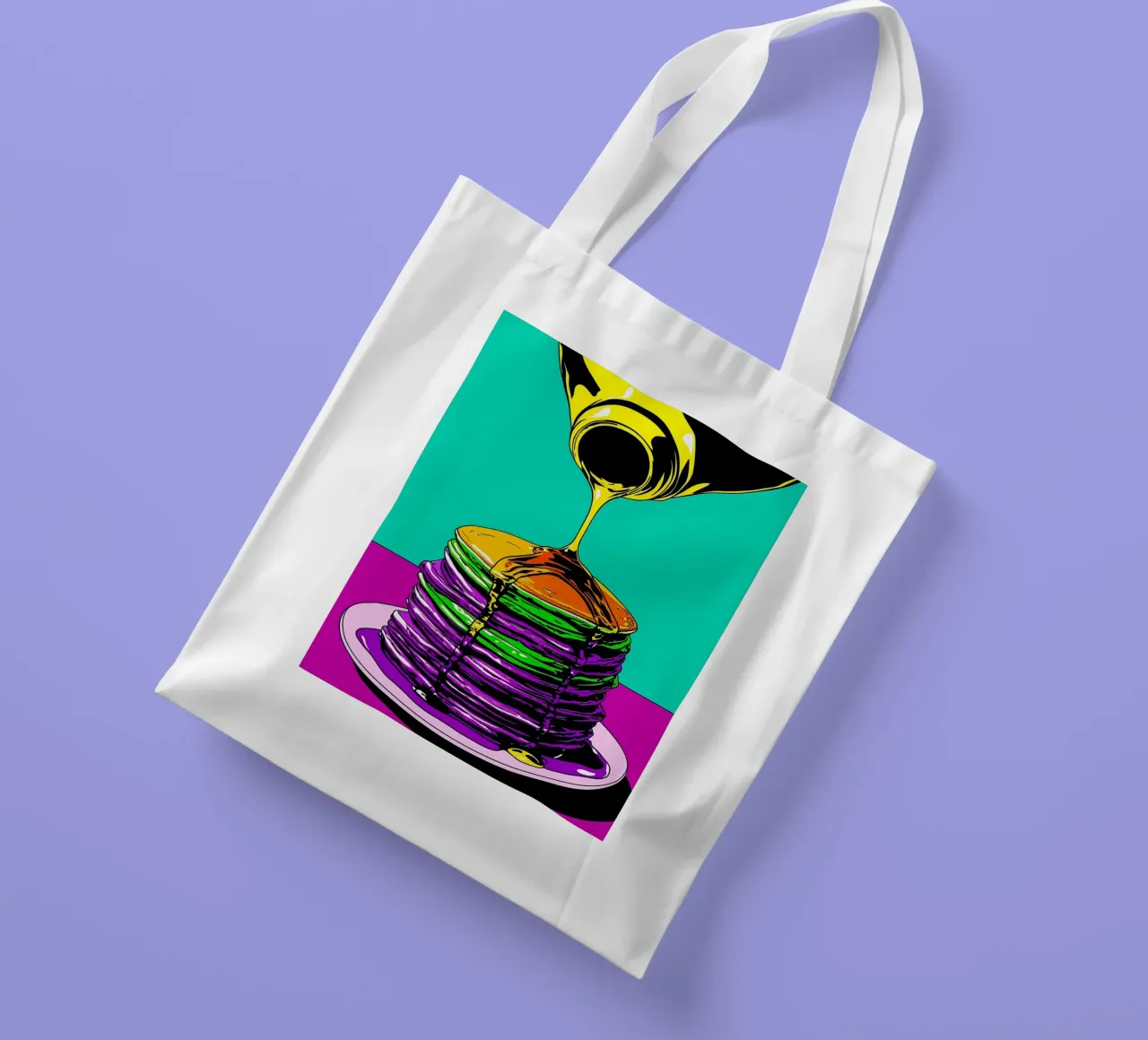 Sciroppo per pancake - Pop Art borsa in juta da ColorCrash Gallery