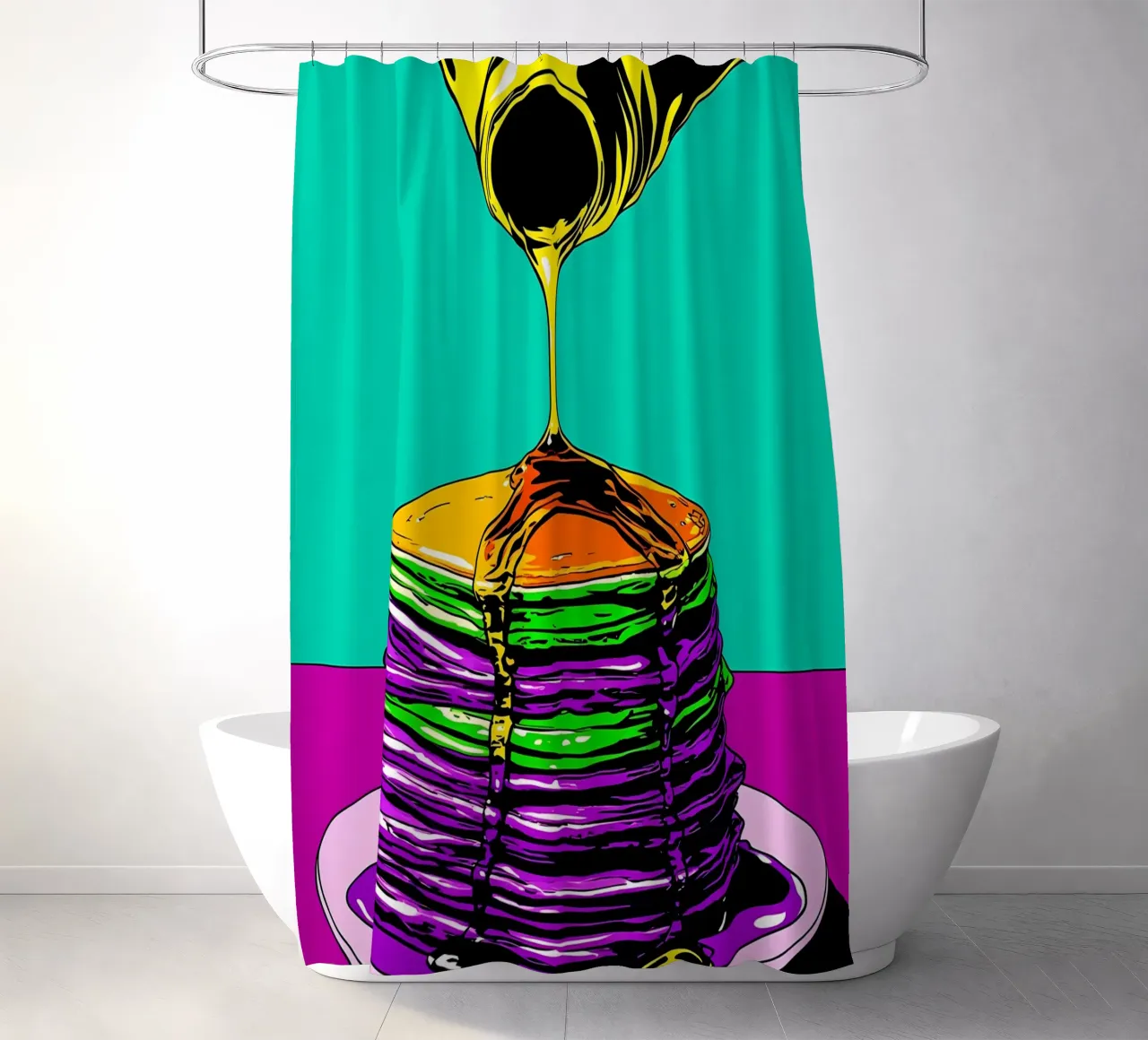 Sciroppo per pancake - Pop Art tenda da doccia da ColorCrash Gallery
