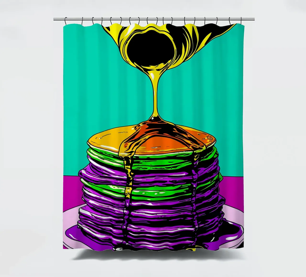 Sciroppo per pancake - Pop Art tenda da doccia da ColorCrash Gallery