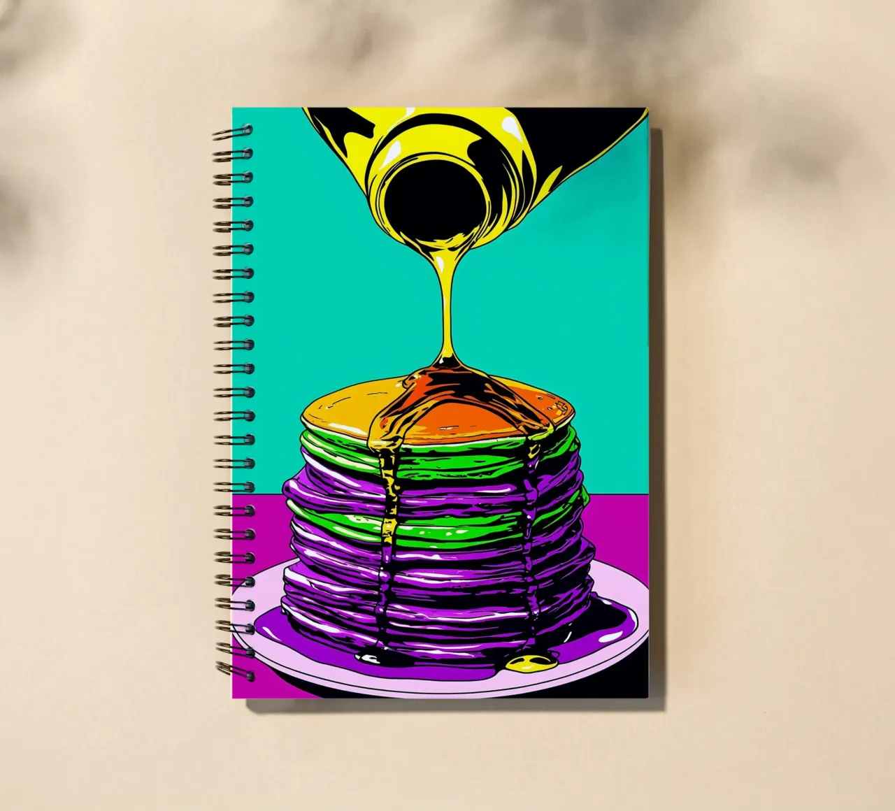 Pancake Syrup - Pop Art spiral notebook by ColorCrash Gallery