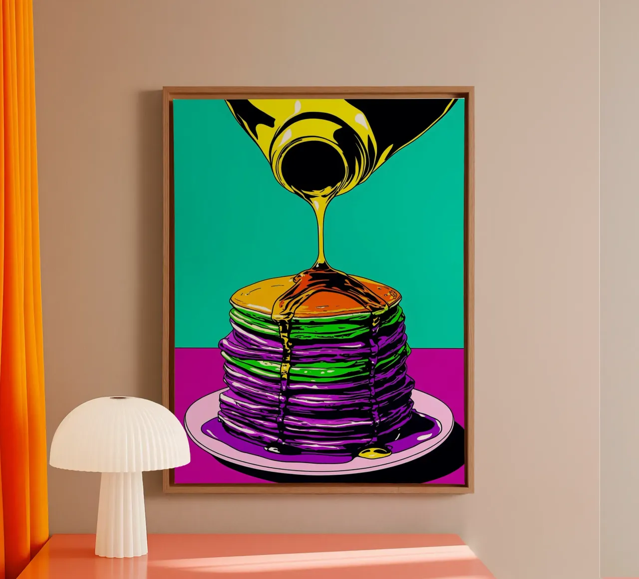 Sciroppo per pancake - Pop Art tela con Cornice a cassetta da ColorCrash Gallery