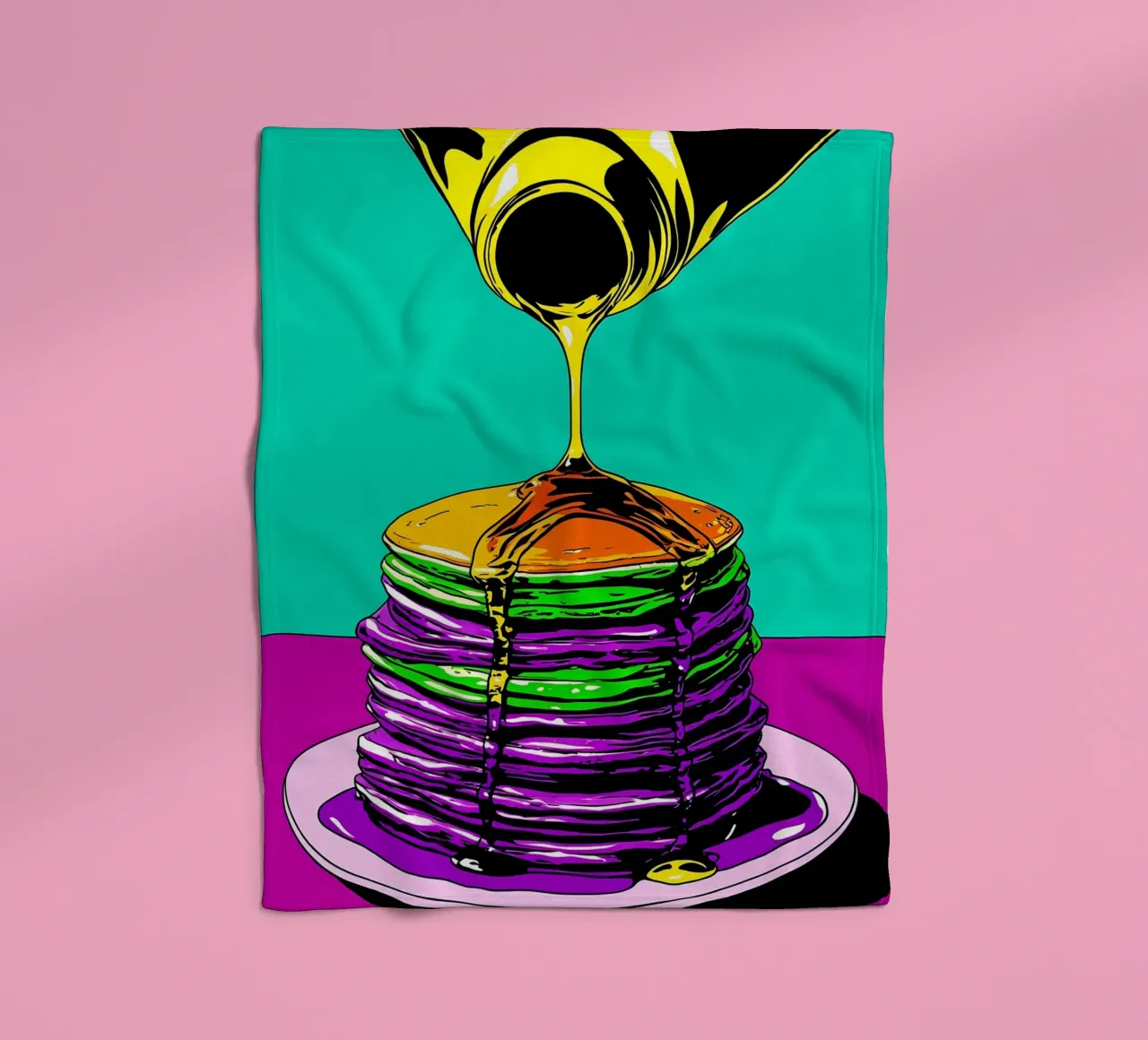 Sciroppo per pancake - Pop Art coperta in pile da ColorCrash Gallery