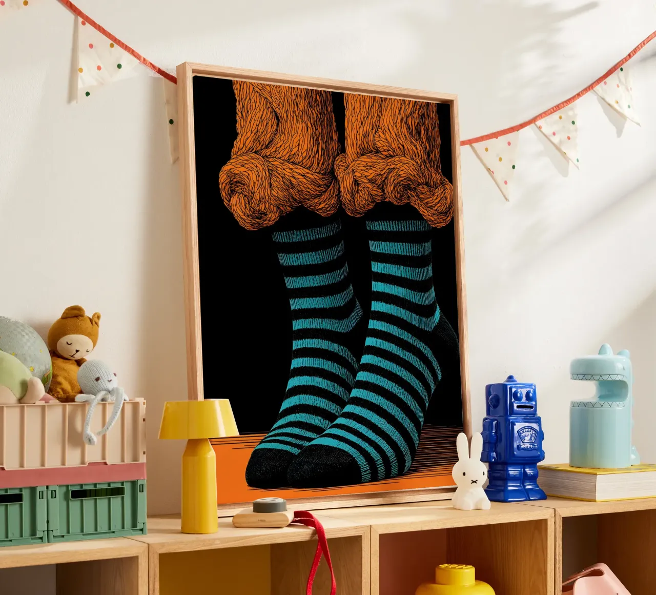 Calzini - Pop Art tela con Cornice a cassetta da ColorCrash Gallery