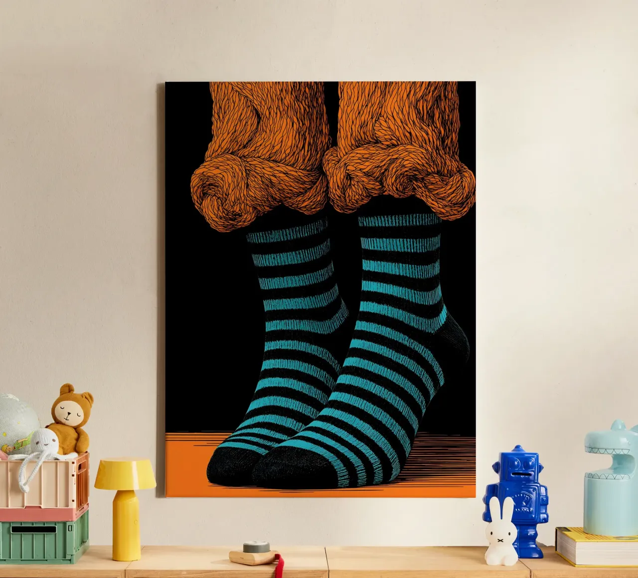 Calzini - Pop Art tela con Cornice a cassetta da ColorCrash Gallery