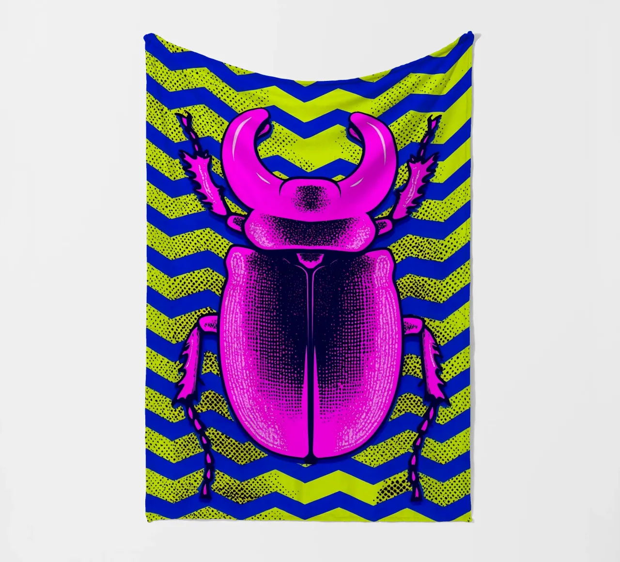 Beetle - Pop Art fleece blanket by ColorCrash Gallery