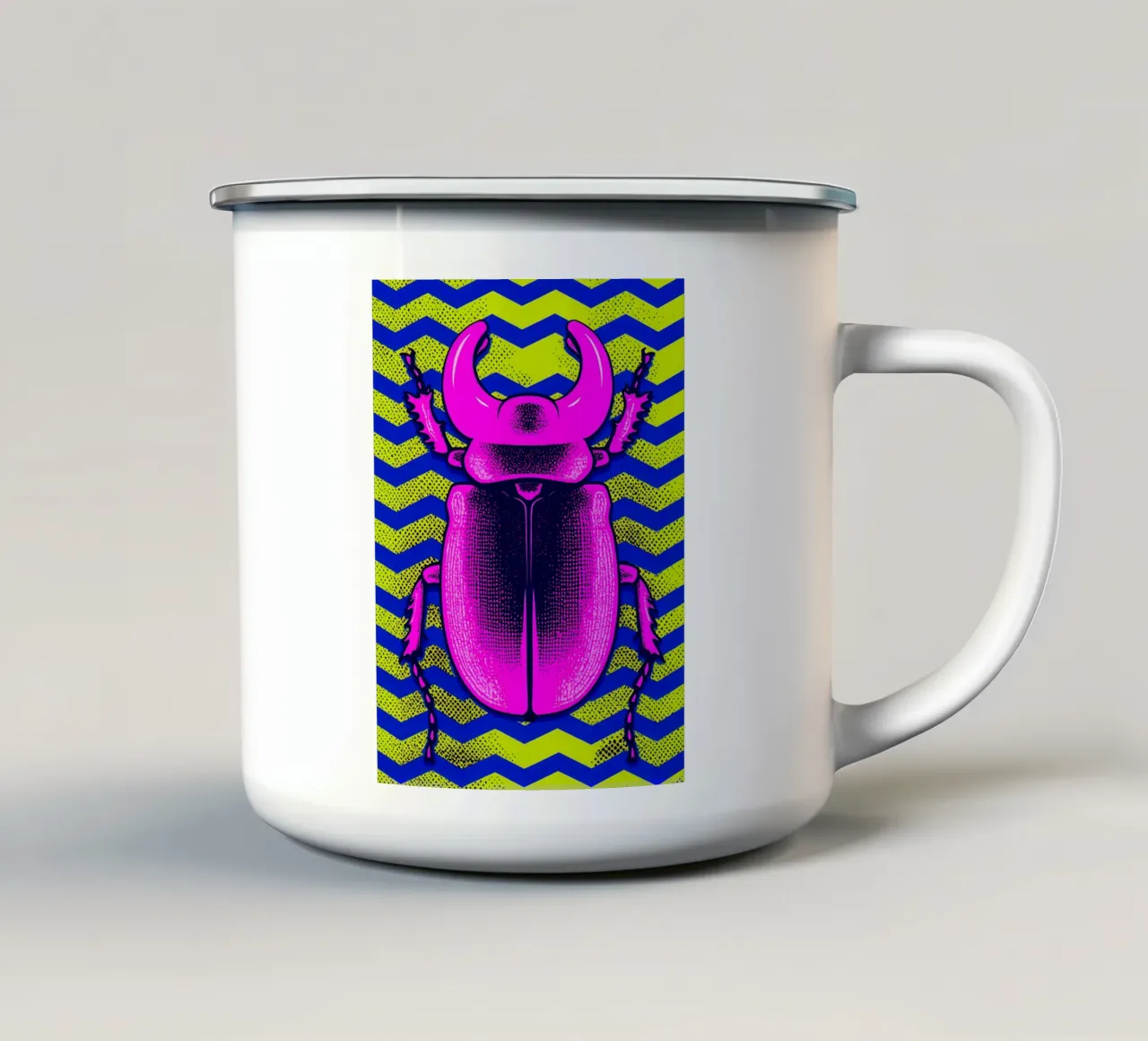 Maggiolino - Pop Art tazza in smalto da ColorCrash Gallery