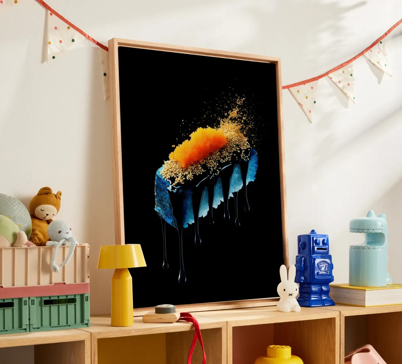 Sushi - Pop Art tela con Cornice a cassetta da ColorCrash Gallery