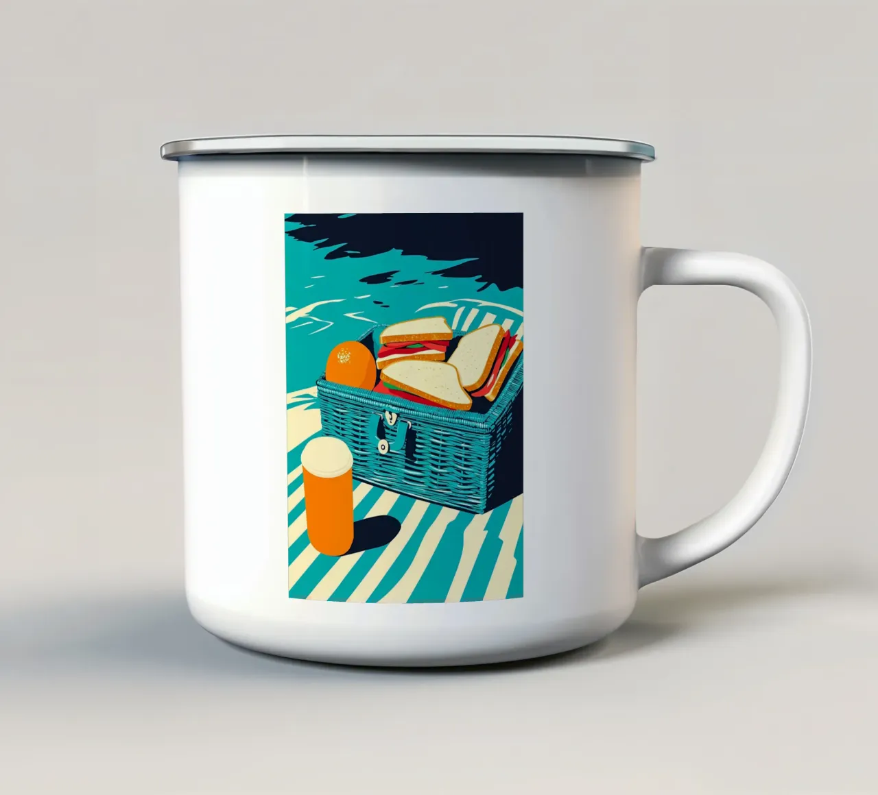 Cestino da picnic - Pop Art tazza in smalto da ColorCrash Gallery