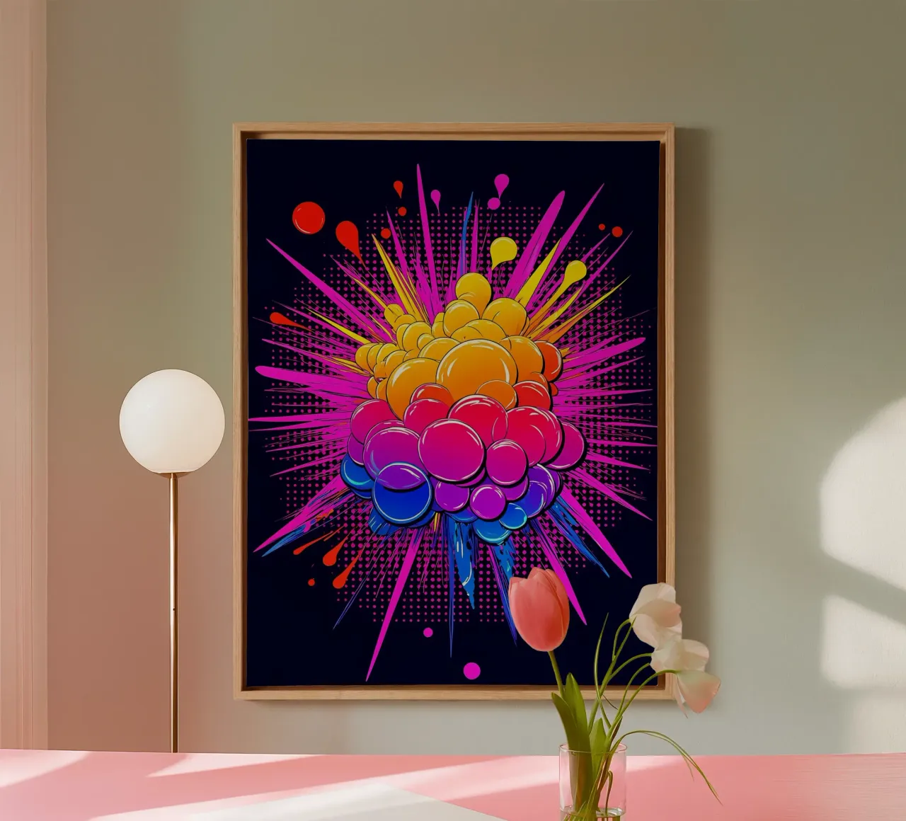 Bubble Burst - Pop Art canvas met Baklijst van ColorCrash Gallery