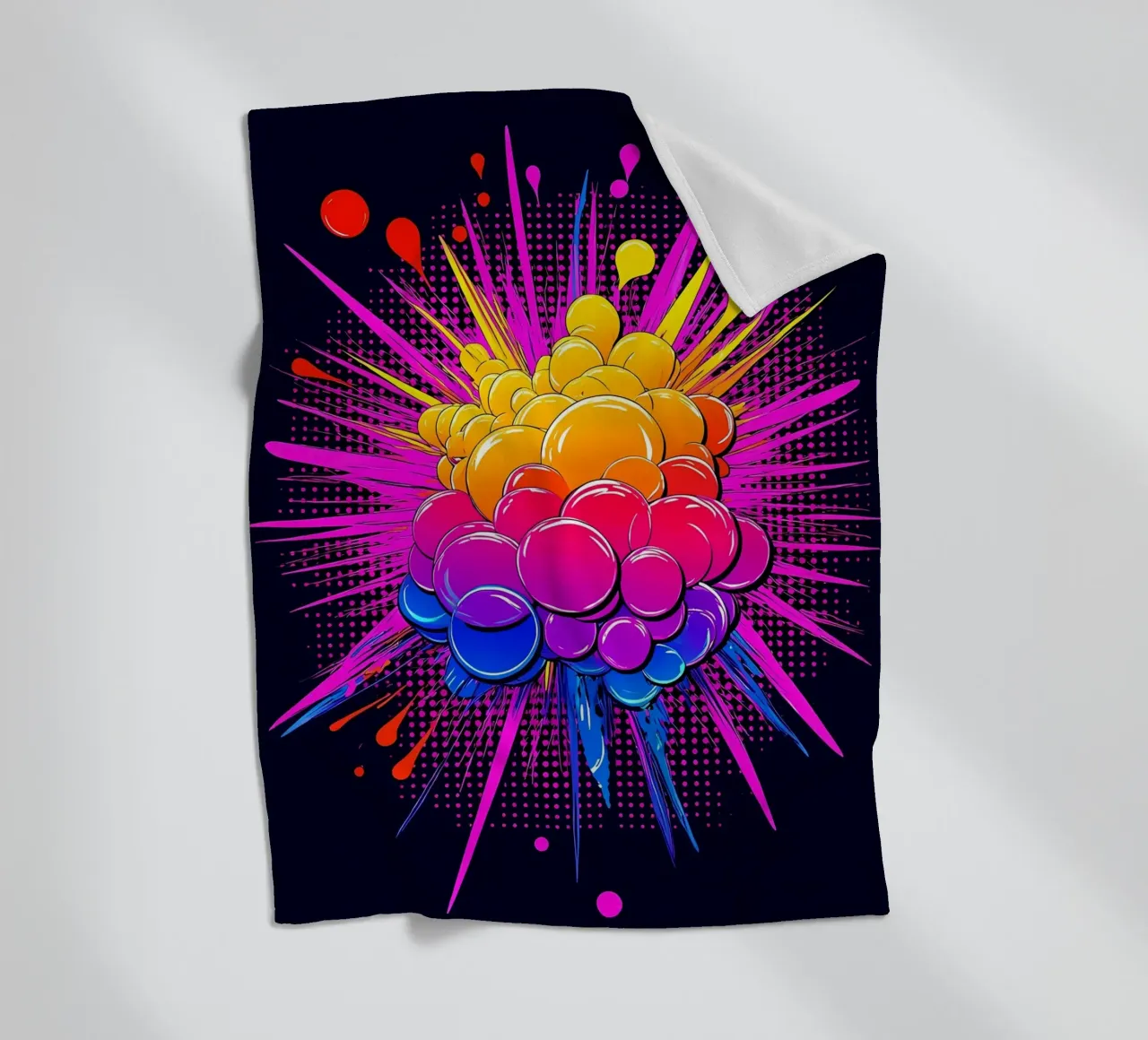 Scoppio di bolle - Pop Art coperta in pile da ColorCrash Gallery