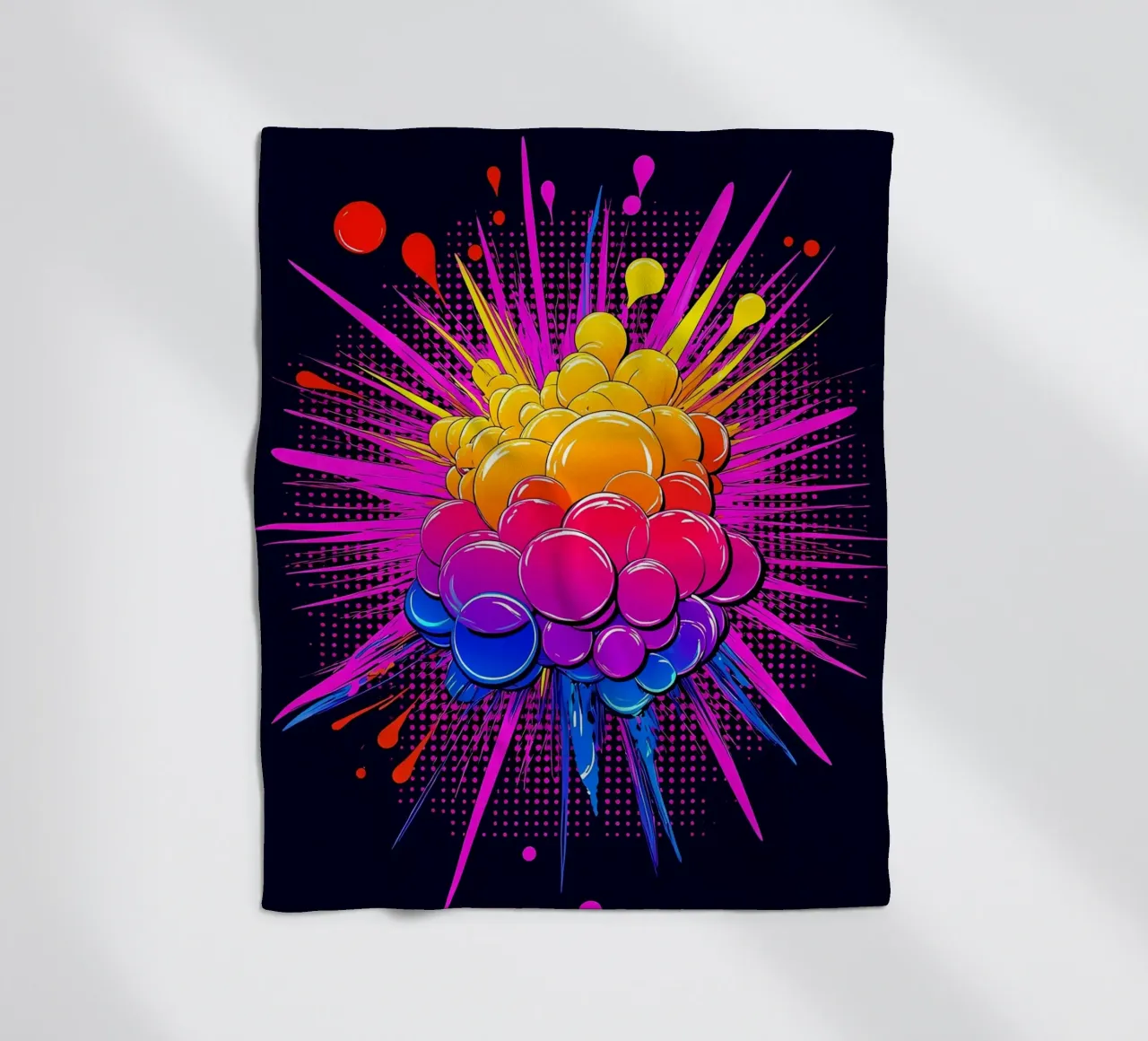 Scoppio di bolle - Pop Art coperta in pile da ColorCrash Gallery