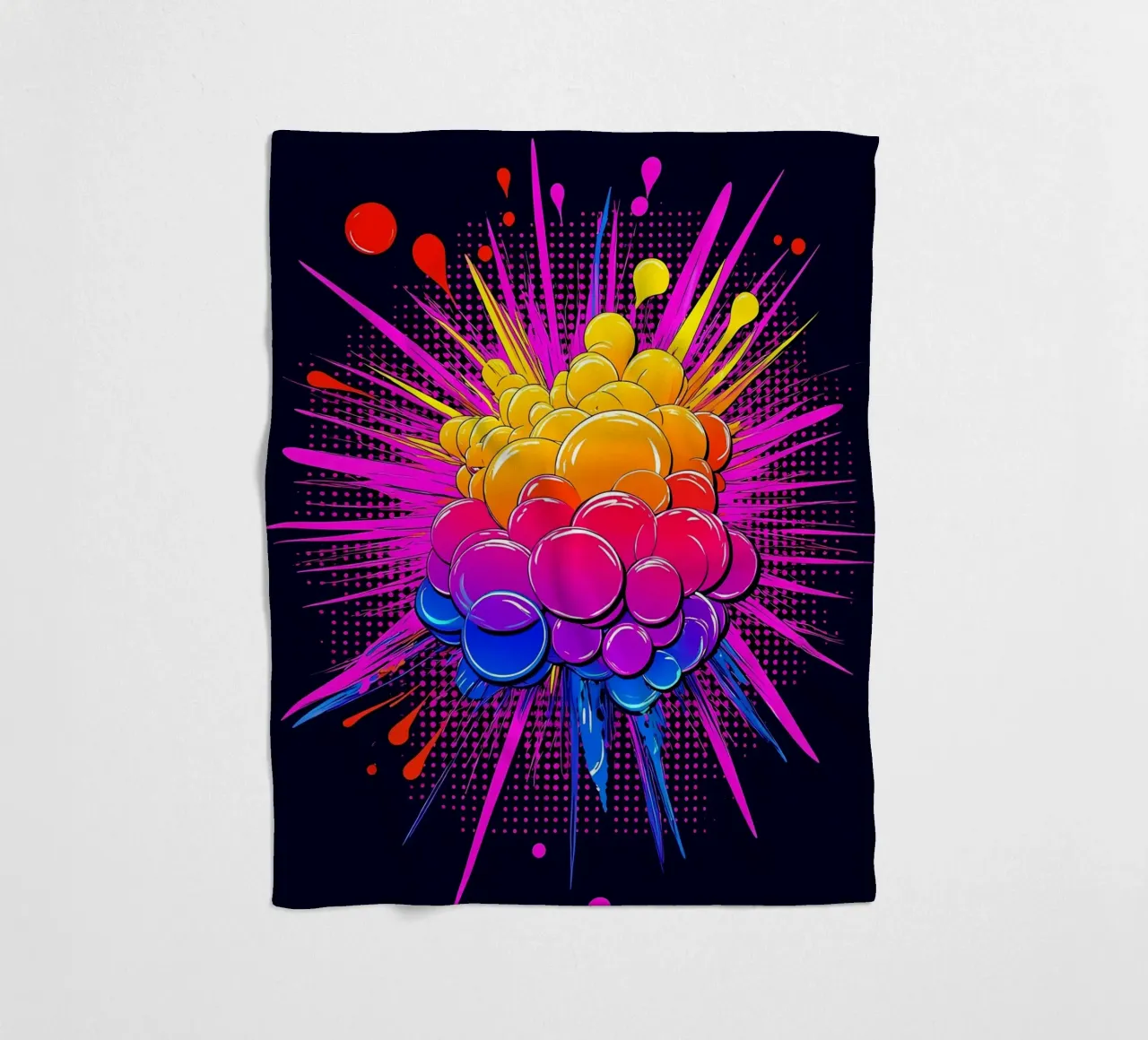 Scoppio di bolle - Pop Art coperta in pile da ColorCrash Gallery