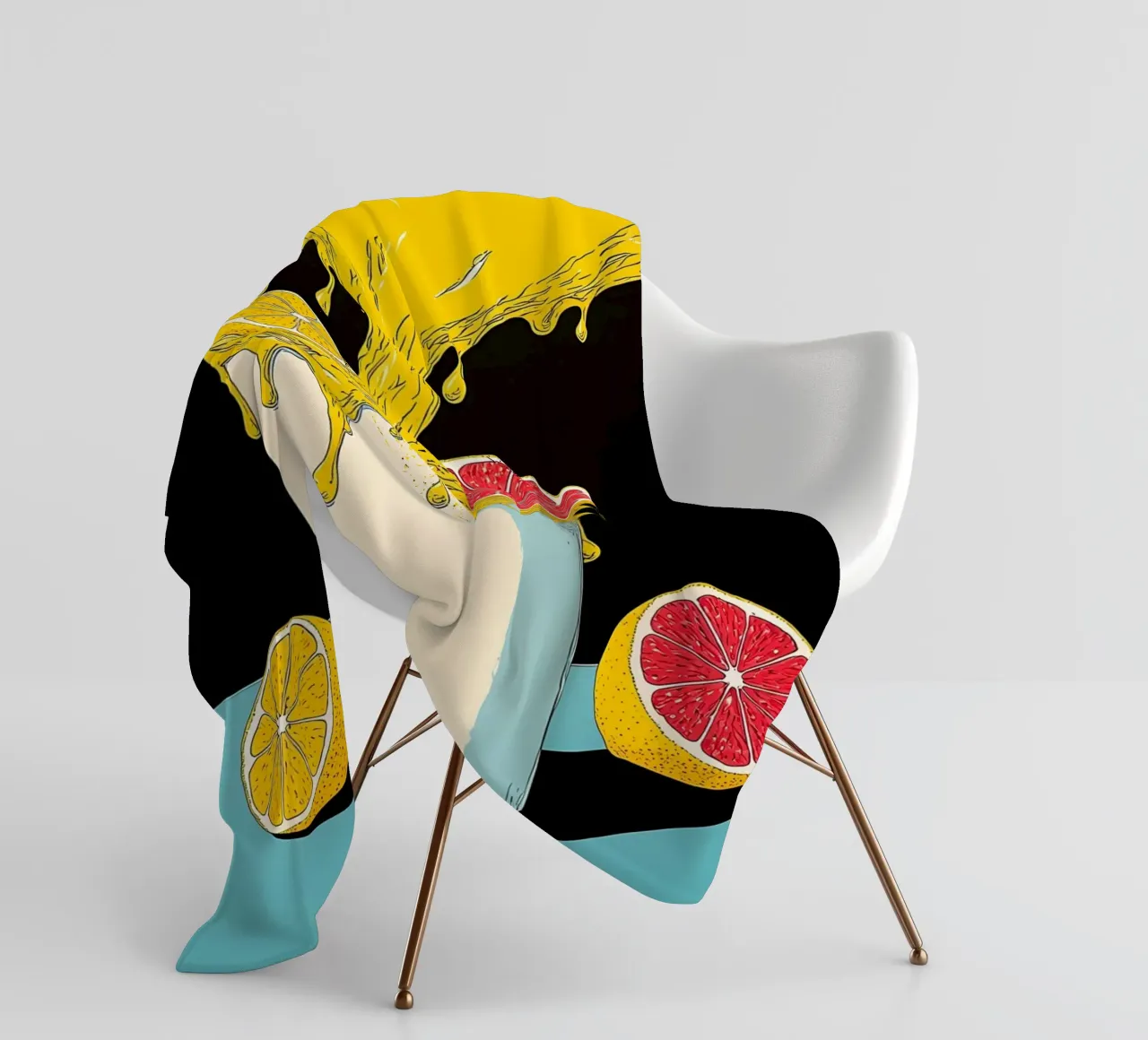 Zitronensaft - Pop Art Fleecedecke von ColorCrash Gallery