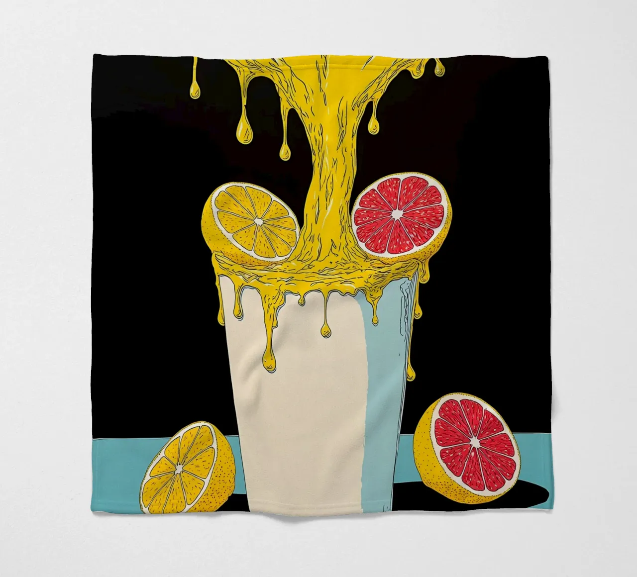 Zitronensaft - Pop Art Fleecedecke von ColorCrash Gallery